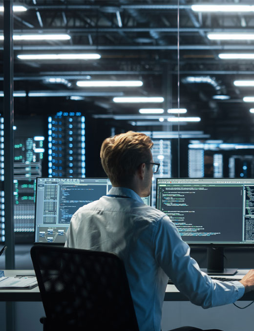 RTA employee working on a computer